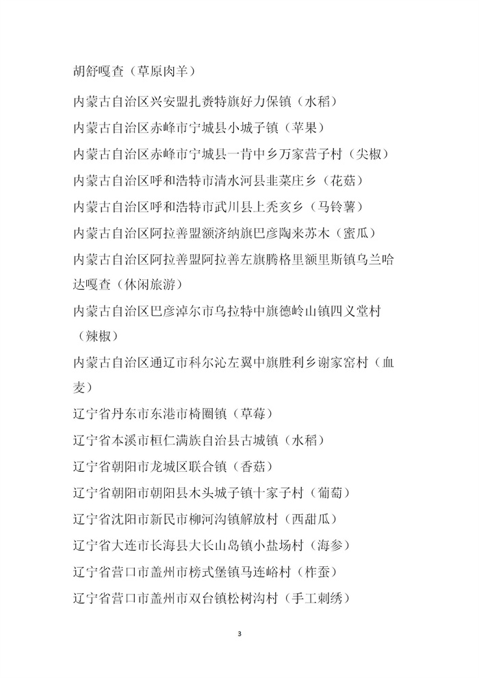 【名單公示】第十一批全國“一村一品”示范村鎮名單公示(圖3)