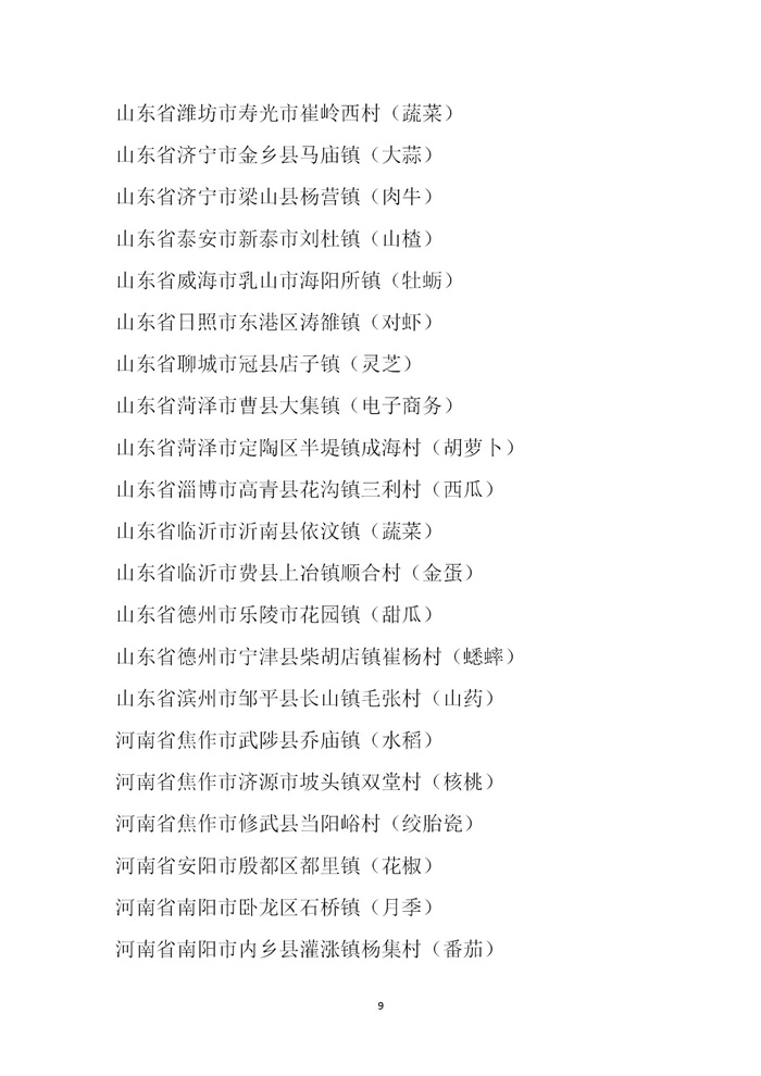 【名單公示】第十一批全國“一村一品”示范村鎮名單公示(圖9)