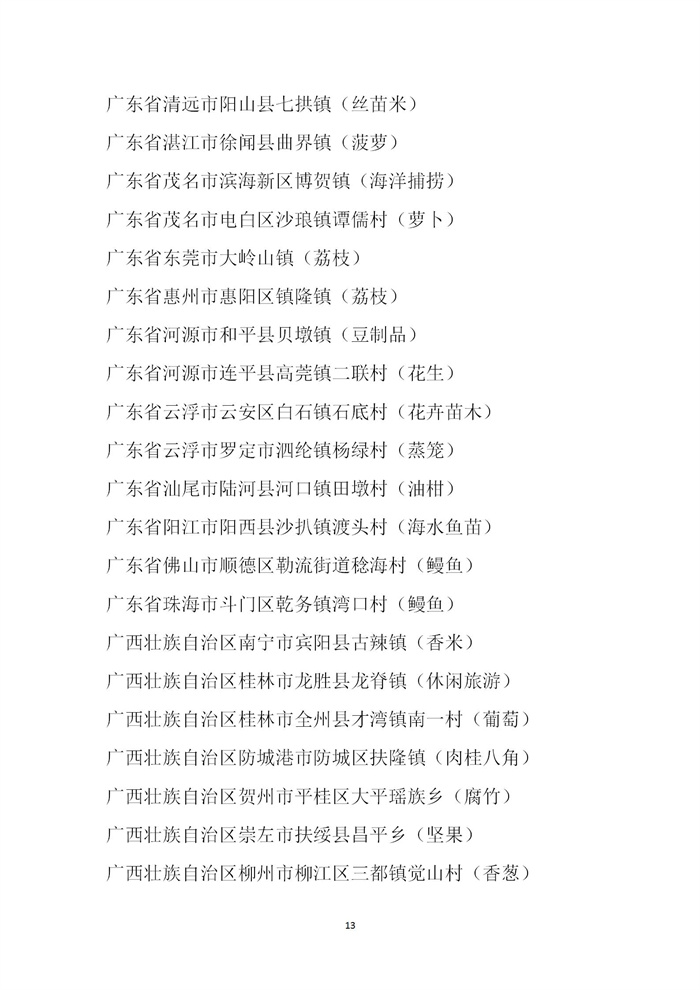 【名單公示】第十一批全國“一村一品”示范村鎮名單公示(圖13)