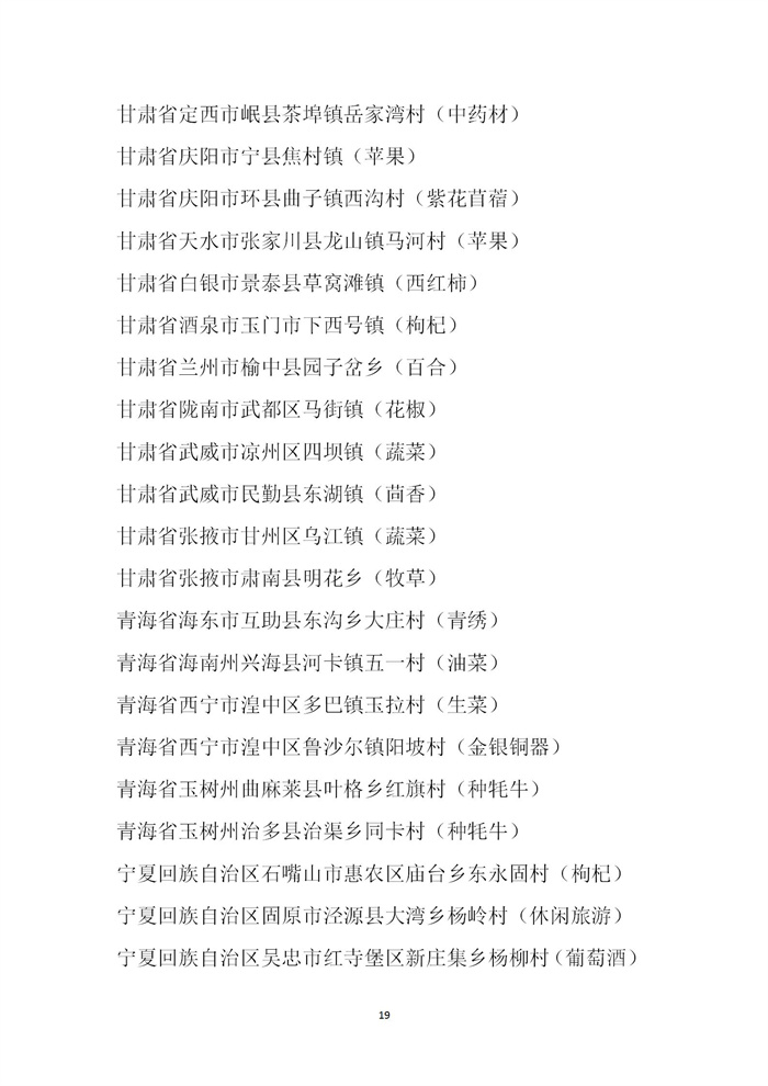 【名單公示】第十一批全國“一村一品”示范村鎮名單公示(圖19)