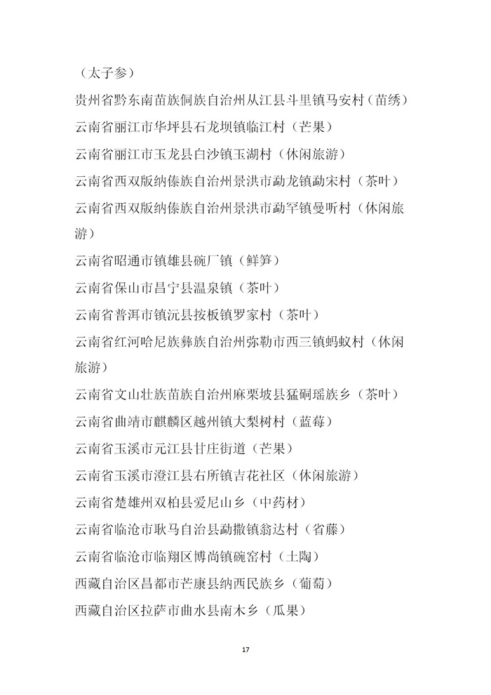 【名單公示】第十一批全國“一村一品”示范村鎮名單公示(圖17)